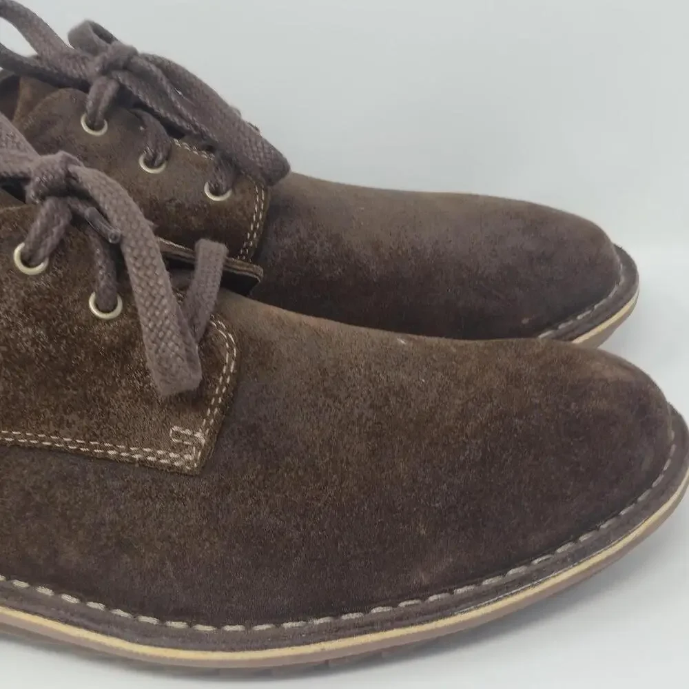 Clarks Men's 13 M Brown Suede Oxford Shoes 82655 Plain Toe Casual Comfort